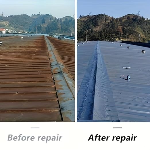 Waterproof Sealant Tape Self Adhesive Rubberized Asphalt Tape for RV Roof Metal Roof Corrugated Roof Leak Repair UV Resistant Heavy Duty Waterproofing Membrane (Gray, 393.7 InX 7.87 in)