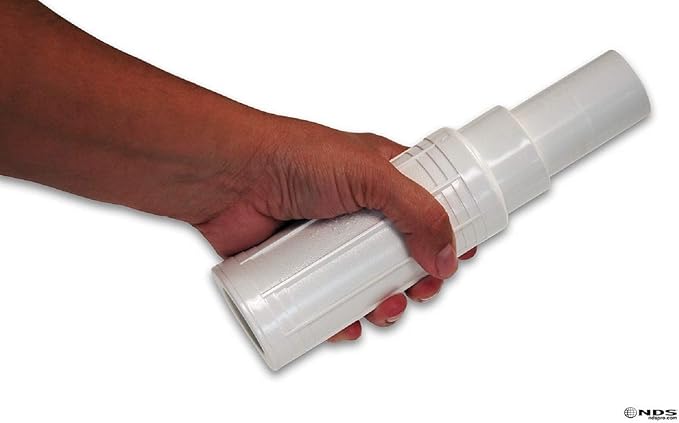 NDS 118-12 Pro-Span® PVC Expansion Repair Coupling, For Broken or Cracked In-Ground PVC Pipes, 1-1/4-Inch IPS Slip X Spigot, White