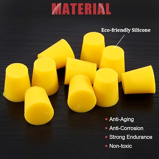 Hilitchi Silicone Rubber Plug Kit Tapered Stopper Silicone Plugs for Powder Coating Painting Anodizing Plating Vacuum Test Plugging Hydraulic Fuel and Oil Lines (Assorted Color-20Pcs, Assorted Size)