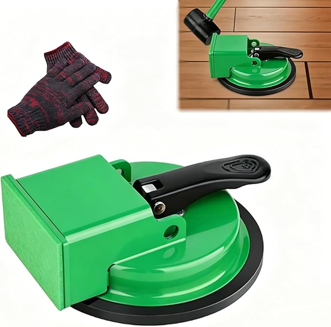 Floor Gap Fixer Tool,2026 New Heavy Duty Floor Gap Fixer Tool with Enhanced Suction Cup for Laminate, Vinyl, Hardwood & Engineered Wood Flooring - Comes with 1 Pair Gloves, Green