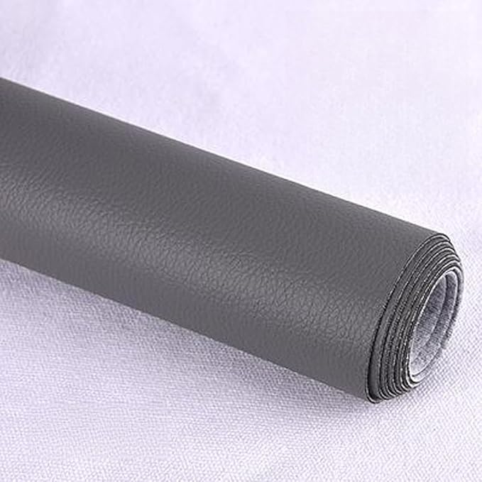 Leather Repair Patch Tape Kit,Self Adhesive Leather Repair Kit for Furniture,Vinyl Repair Kit for Couch,Sofa,Car Seats,Office Chair Luggage (Dark Grey,16.93"×78.74")