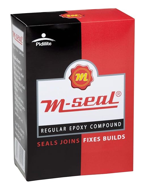 Pidilite M-SEAL Regular Epoxy Compound 1 x 25g - Waterproof, High Strength, Flexible, Quick Curing - Bonds Metal, Glass, Concrete, Ceramic - Clear