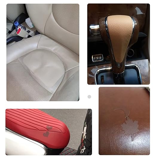 5pcs Leather Repair Patch Tape Leather Adhesive Self-Adhesive for Furniture Sofas Vinyl Car Seats Couch Chairs Shoes Down Jackets First Aid Patch Fix Tear Kit 20x30cm (Khaki)