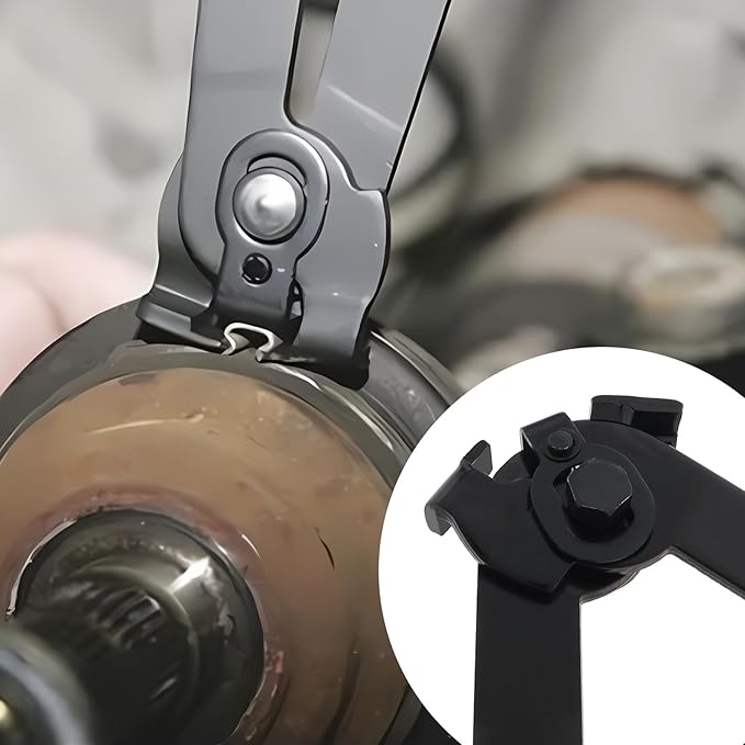 CV Boot Clamp Pliers with 10PCS Stainless Steel Crimp Bands, 5PCS Small and 5PCS Large Universal Adjustable Drive Shaft Joint Boot Crimp Clamps, Boots Clamp Tool Repair for Most Cars