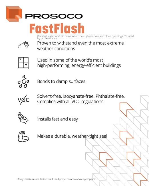 PROSOCO FastFlash | Waterproof and Airtight Fluid-Applied Flashing Membrane - Trusted by Professionals (4)