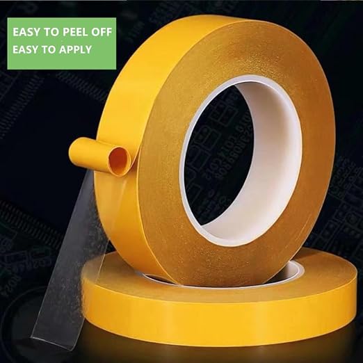 Ultra-Thin Clear Double Sided Tape 1 Inch x 82 Feet Heavy Duty Transparent Two Sided Mounting Tape for LED Strips, LCD Screen Repair, Woodworking, Crafts, Posters, Scrapbook, Clothes, Residue Free