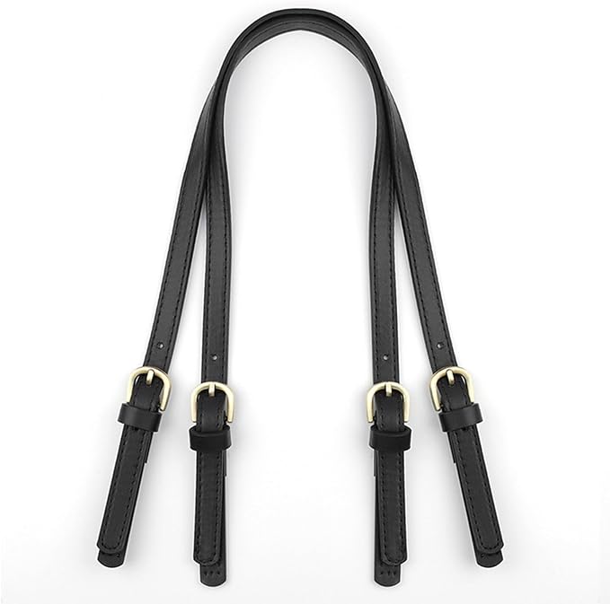 XIMEO 2 Pack Replacement Purse Straps – Adjustable PU Leather Handles with Buckle for DIY Bag Making, Tote & Handbag Repair