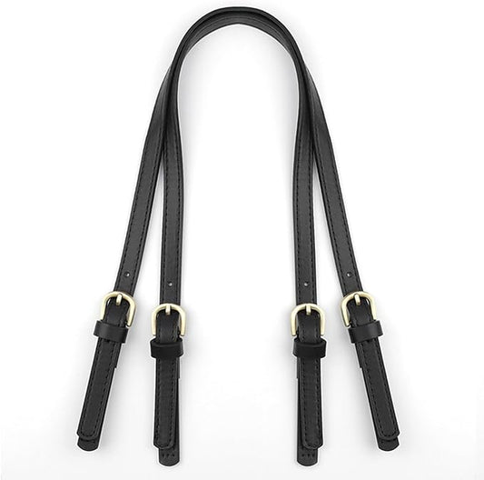 XIMEO 2 Pack Replacement Purse Straps – Adjustable PU Leather Handles with Buckle for DIY Bag Making, Tote & Handbag Repair