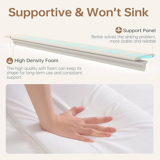 ENITYA 75" x 10" Split King Gap Filler for Adjustable Bed, Twin to King Converter with Removable Washable Cover, Bed Bridge for Guest Stayover/Hotel/Family Room Vacation, Easy Install, White