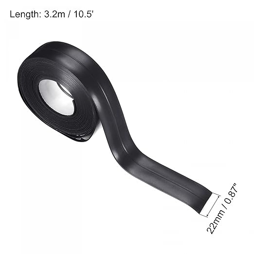 uxcell Waterproof Seal Caulk Strip Tape Self Adhesive 0.87" W x 10.5'L PVC Sealing Tape for Kitchen Bathroom Black