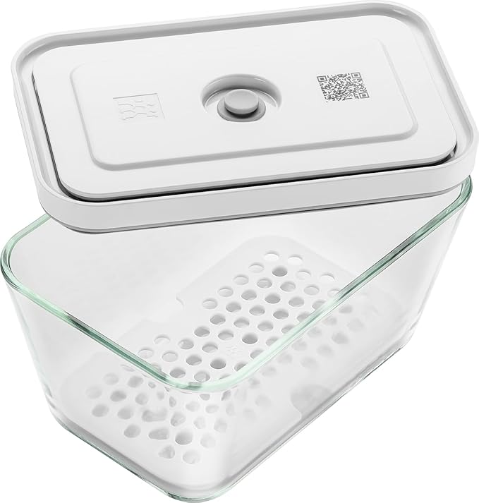 ZWILLING Fresh & Save 2-pc Drip Tray for Glass Storage Containers with Lids, Meal Prep Containers, Medium/Large, White