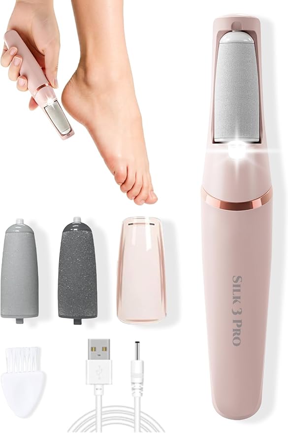 Callus Remover, Upgraded 3rd Electric Callus Removers for Feet, Foot File Callus Remover Pedicure Tools with 2 Speeds, for Dry/Calluses/Cracked/Hard Skin - Soft Smooth Skin (Pink)