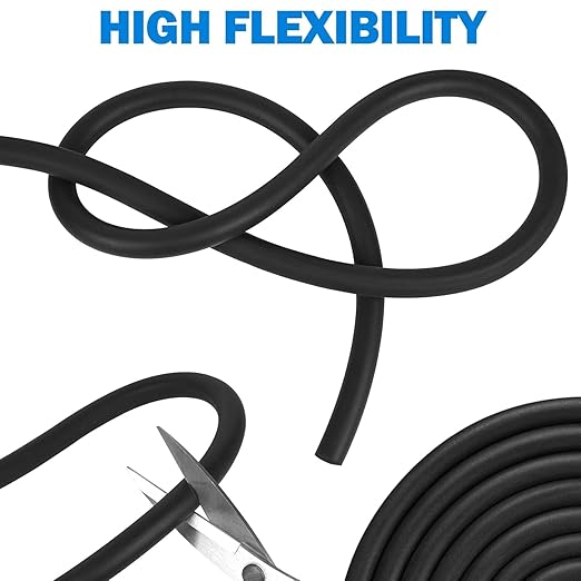MYFAMIREA 50FT Backer Rod 1/4 Inch EPDM Rubber Caulk Saver Weather Strip Seal Concrete Expansion Joint Filler for Gaps and Joints, Black
