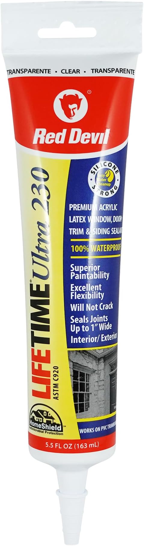 Red Devil 0705 Lifetime Ultra Premium Elastomeric Acrylic Latex Sealant, 5.5 oz., Clear, 1 Pack