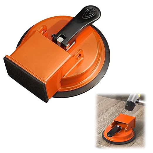 Floor Gap Fixer Tool, Heavy Duty Laminate Floor Suction Cup Repair Tool, for Laminate, Wood, Tile, Vinyl Floor Gap Repair Tool - Durable, Compact, & Efficient Flooring Tools (Red) (Orange)