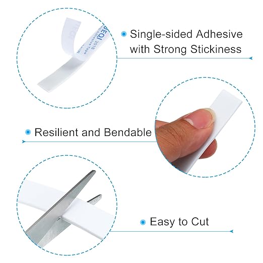 PATIKIL 5/8"W x 5/64"T x 16.4Ft EVA Single Sided Foam Tape, 2Pcs Multipurpose Sealing Strip Foam Waterproof Weather Stripping Foam Sealing Foam Strips with Adhesive for Door, White