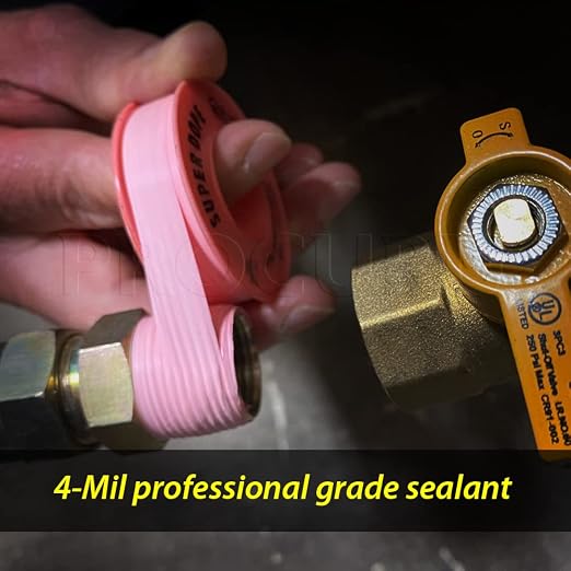 PROCURU 10-Pack 1/2" x 520" Professional Grade Pipe Thread Sealant 4-Mil Pink PTFE Plumbing Teflon Tape, for Water and Gas