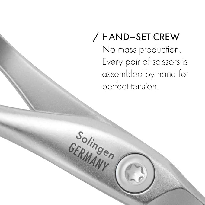 GERMANIKURE 5pc Manicure Set with Mustache Scissors in Purple Suede Case - Made in Germany, FINOX Stainless Steel Tools – Professional Mens Grooming Kit
