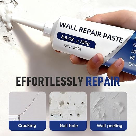 2026 New Drywall Patch Repair Kit with Scraper, Wall Mending Agent White Spackle Wall Repair Paste Wall Repair Agent Tile Gap Filler for Holes Cracks Nail Holes, Dents Small Damage (2 PCS)