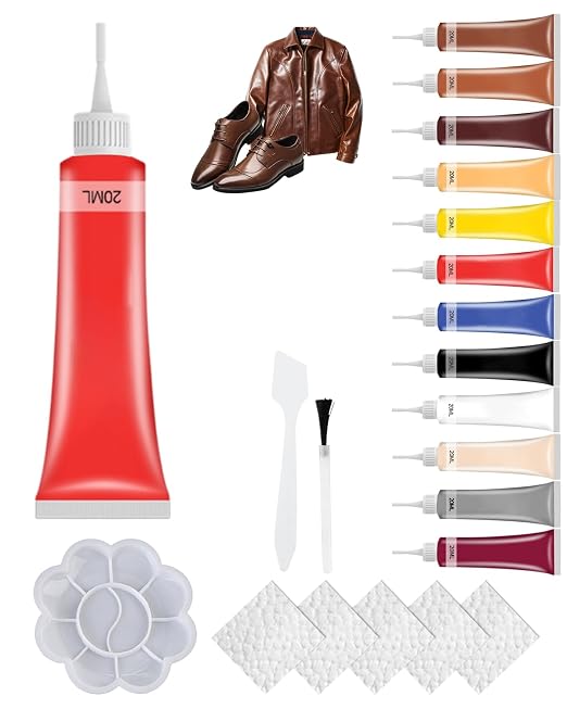 Advanced Leather Repair Gel, 2026 Upgrade Leather Repair Kit for Car Seat Vinyl Repair Kit, Professional Leather Repair Coloured Cream Gel, Multifunctional Couch and Jacket Repair Kit (Red)