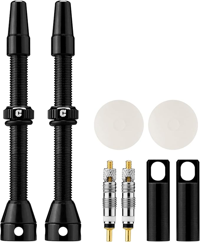Corki Cycles Tubeless Presta Valve Stem 40 44 55 60 80 100mm with 2PCS Valve Core and 2PCS Remover Tool (Black Red Gold Rainbow)