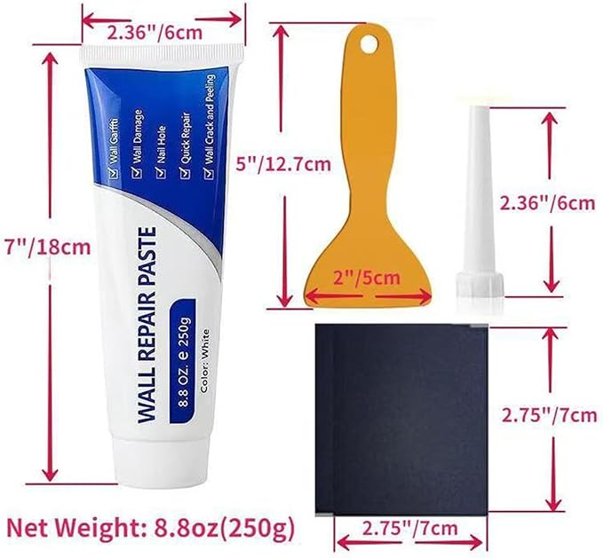 Wall Paste Repair - Mending Drywall Quick Drying Putty | Hole Repair,for Holes Cracks DIY Home Grout Tile Concrete Shower Floor Bathroom