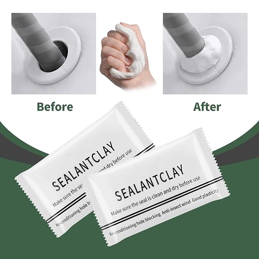 Waterproof Sealant Mastic,Pack of 10 White Seal Putty Waterproof Duct Seal Repair Sealing Clay, Quick Mending Mud for Drain Connection, Wall Hole, Air Conditioning Hole Seal Putty (10-White)