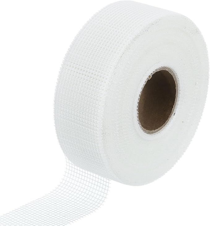 uxcell Drywall Joint Tape, 2" x 246Ft Self-Adhesive Fiberglass Cement Board Mesh Tape, Crack Patch Fabric for Wall Sheetrock Ceiling Crack Repairing Strengthening, White