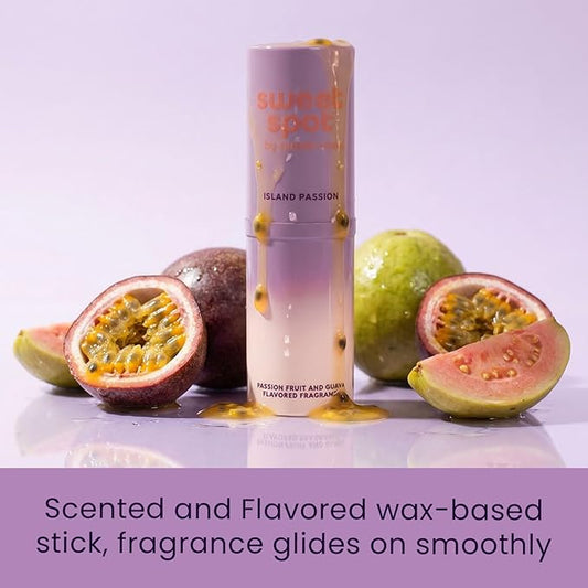 SweetSpot Flavored Solid Perfume Stick, Portable Travel Perfumes for Women, Long Lasting Fragrances, Non Sticky Formula, Natural Ingredients, Fragrance Stick (Passion Fruit & Guava)