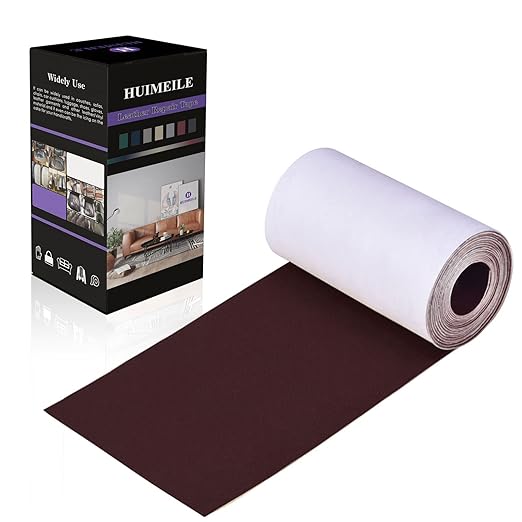 Leather Repair Patch Tape 4×60 inch Furniture Leather Strong Self Adhesive Tape for Sofas Couch Car Seats Cabinets Bags Anti Scratch Patches First Aid Patch Fixing Leather Reddish Brown