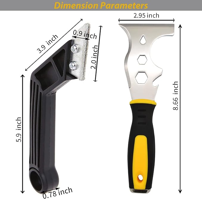 Painters Tool Grout-Caulk Removal-Tool Paint Scraper Tool with Caulking Silicone Pads - Caulking Repair and Finishing Tool Kit