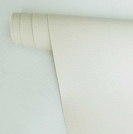 Leather Repair Patch,Self Adhesive Leather Repair Tape for Furniture,PU Leather Repair Kit for Car Seat, Couch, Sofa, Chair, (Beige White,12X50 inch)