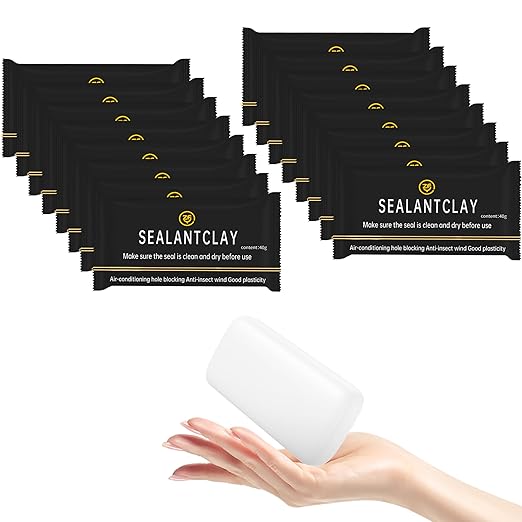 16 Pcs White Waterproof Seal Putty & Duct Seal Clay, Moldable Silicone Putty for Sealing Drain Connections, Wall Holes, Air Conditioning Openings - Reliable, Efficient Repair