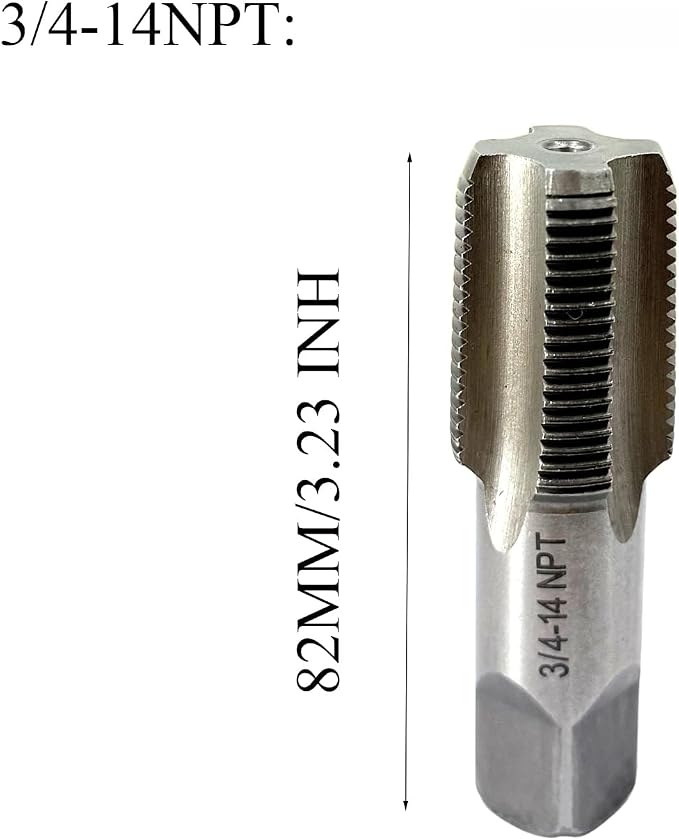 1 Pcs 3/4 NPT Pipe Thread Tape, Carbon Steel Hand Threading Tap for Plumbing Projects,Auto Repairs and Other Various DIY Thread Cutting Tools Small Poject