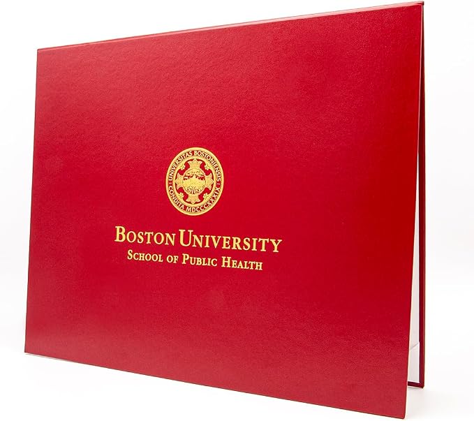 Red Faux Leather Document Cover A4 (8.3x11.7 UK) Size | Tent-Style Opening, Non-Padded with Custom Metallic Foil Printing | Professional Presentation for Awards, Diplomas and Certificates