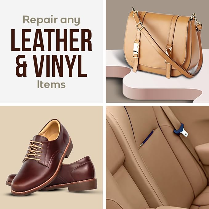 Blend It On XL Brown Mix Vinyl and Leather Repair Kit - Now with 6 Ounces for Furniture, Jacket, Sofa, Car Seat, Boots, Easy Instructions to Match Colors, No Mixing Chart Needed (Brown Mix)