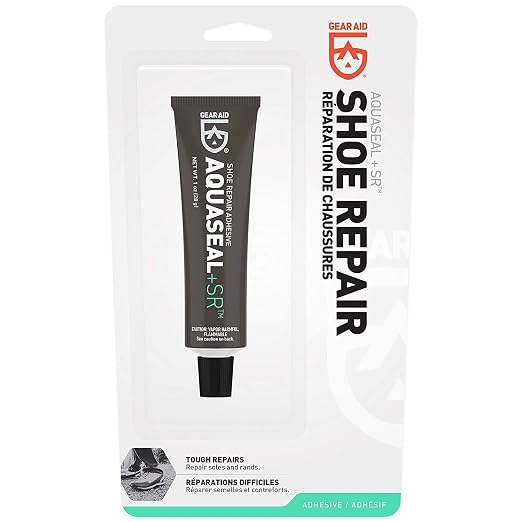 GEAR AID Aquaseal SR Shoe Repair Adhesive For Fixing Holes in Hiking, Work, Boots, Rainboots, Shoes, Soles and Rebuild Heels, Clear, 3 Pack