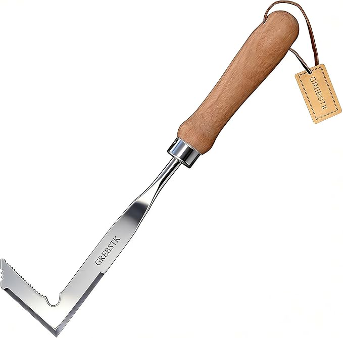GREBSTK Crack Weeder Crevice Weeding Tool Manual Weeder Beech Handle Lawn Yard Gardening Tool