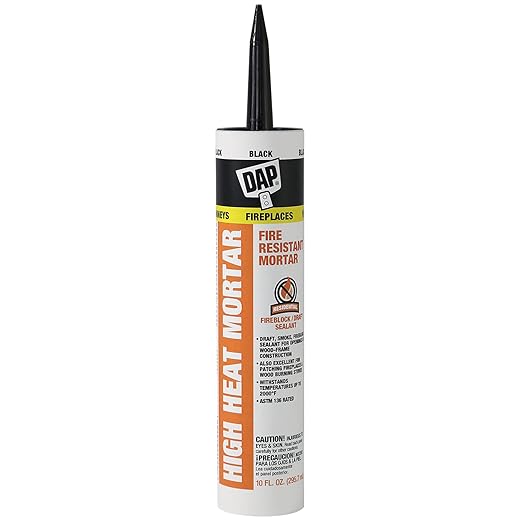 DAP High Heat Fire Resistant Mortar, 10 Oz, Black (7079818854)