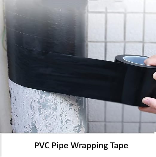 APT, 10 Mil (2" x 100 ft,) Weatherproof Black PVC Pipe Wrap Tape for Corrosion Protection, Drain Pipe Wrap Tape, Pipe Wrap Insulation Tape for Outdoor, Underground Pipe (10 Rolls)