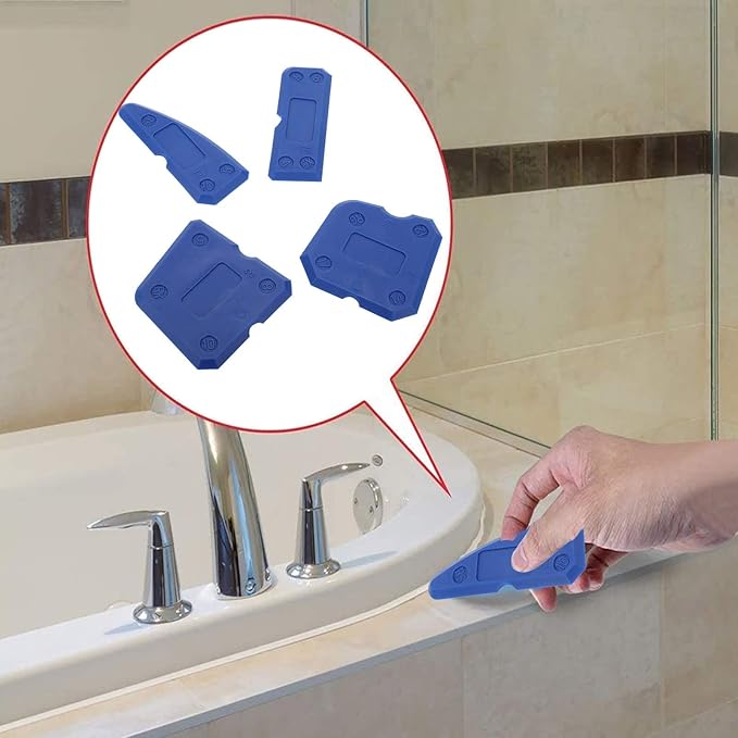 8pcs Caulking Tool, Caulking Tool Kit, Silicone Glass Cement Caulking Scraper, Caulking Sealant Scraper for Sealant Grout Finishing Sealing