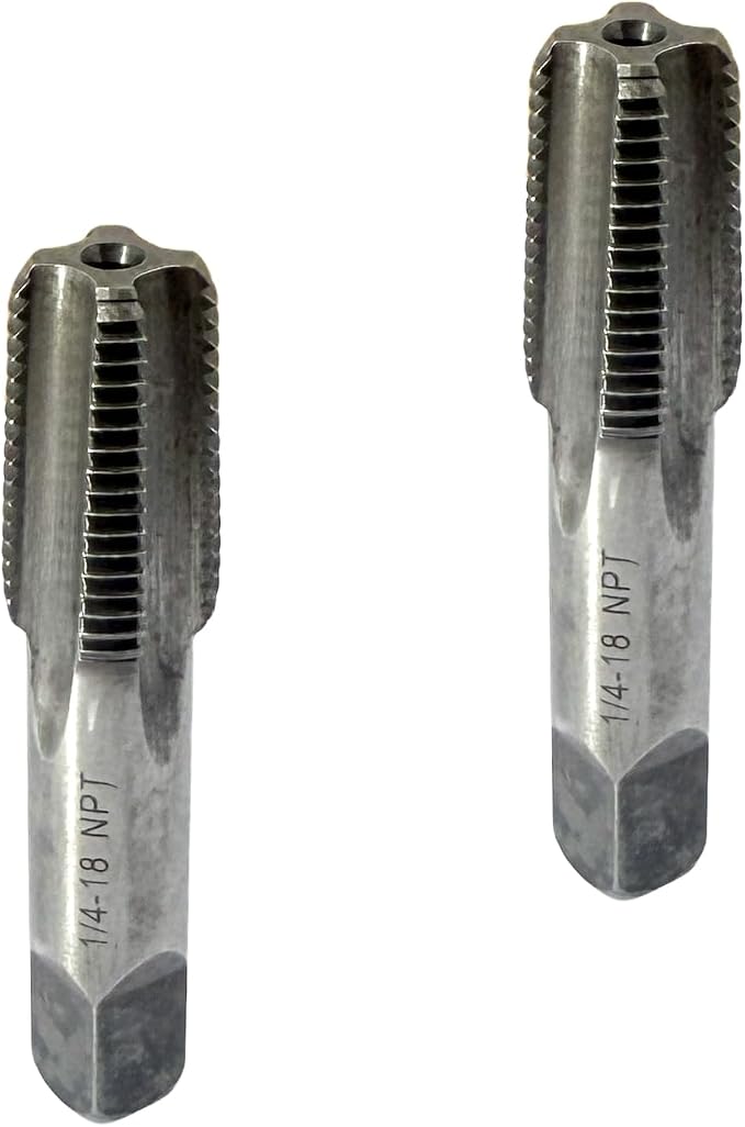 2 Pcs 1/4 NPT Pipe Thread Tapes,Carbon Steel Hand Threading Tap for Plumbing Projects,Auto Repairs and Other Various DIY Thread Cutting Tools Small Poject