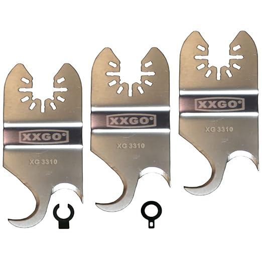 XXGO 3 Pcs Oscillating Multi Tool Knife Blade for Cutting Roofing Asphalt Shingles PVC Floor Carpet Cardboard XG3310