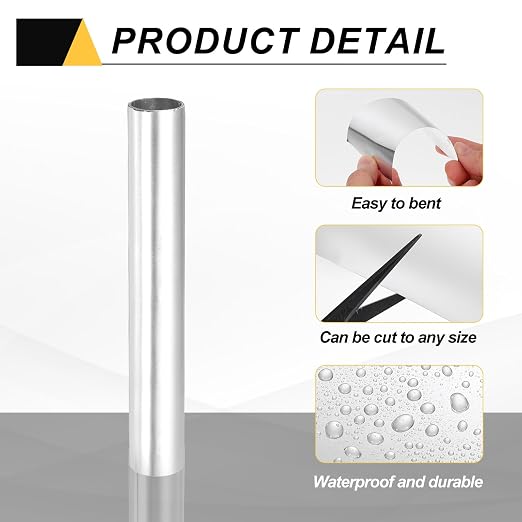 uxcell Aluminum Flashing Roll, 8in x 3.3ft Metal Roof Panels 0.05mm Waterproof Aluminum Sheet Roll for House Repair, Roof Flashing, Sealing Windows Doors, DIY Projects