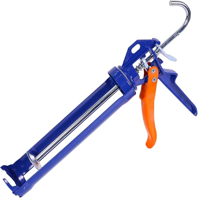 WADFOW Caulking Gun, 360° Rotary Design, Blue, No Drip Caulk Gun | Silicone Applicator for 10oz Tubes, Home Repair, Bathroom & Kitchen Sealing