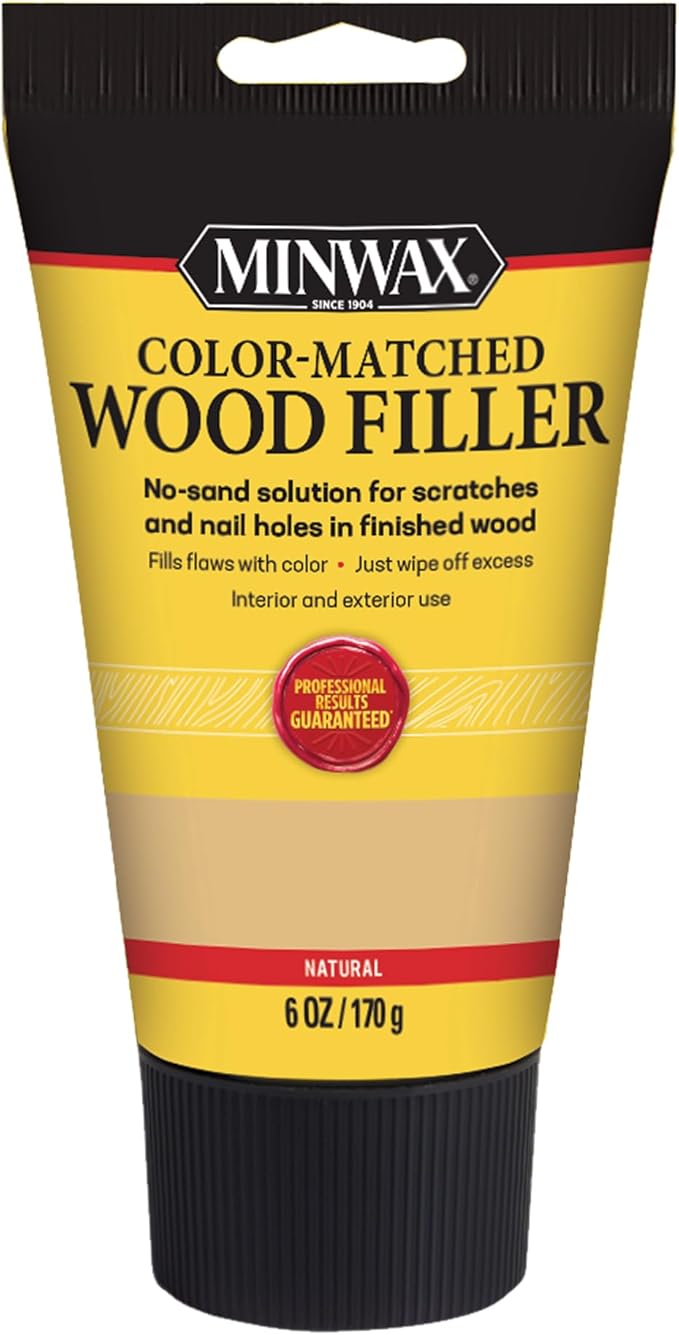 Minwax 448520000 Color-Matched Filler Wood Putty, Natural 6 oz