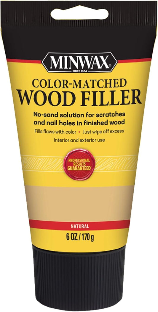 Minwax 448520000 Color-Matched Filler Wood Putty, Natural 6 oz