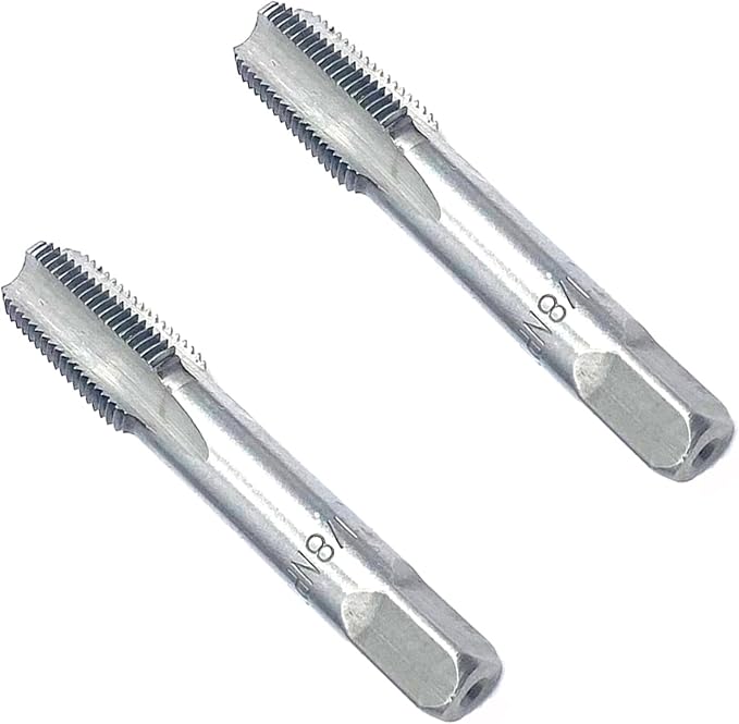 2 Pcs 1/8 NPT Pipe Tapes,Carbon Steel Hand Threading Tap for Plumbing Projects,Auto Repairs and Other Various DIY Thread Cutting Tools Small Poject