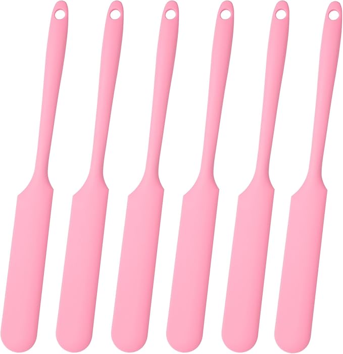 Gartful 6PCS Silicone Spatula Sticks, Non-Stick Epoxy Resin Mixing Sticks Scraper Tools, Reusable Stirring Rods for Resin, Paint, Waxing, Liquid, Arts Crafts Supplies, Facial Mask, Pink
