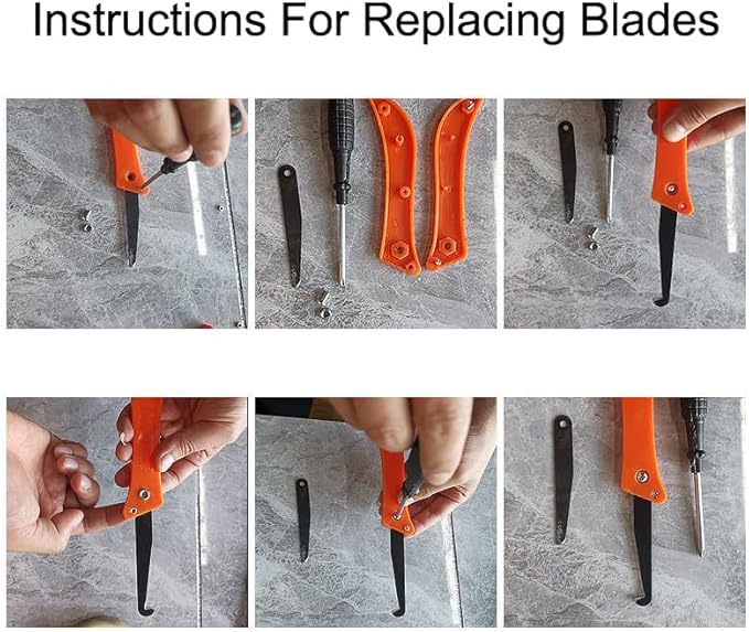 10 Pack Tile Grout Saw Blade Replacement Grout Remover Tool Angled Blade Parts for Grout Removal Tool Tile Caulk Remover Grout Scraper Rake Tile Joint Cleaning Knife Cleaner Caulk Removal Tools